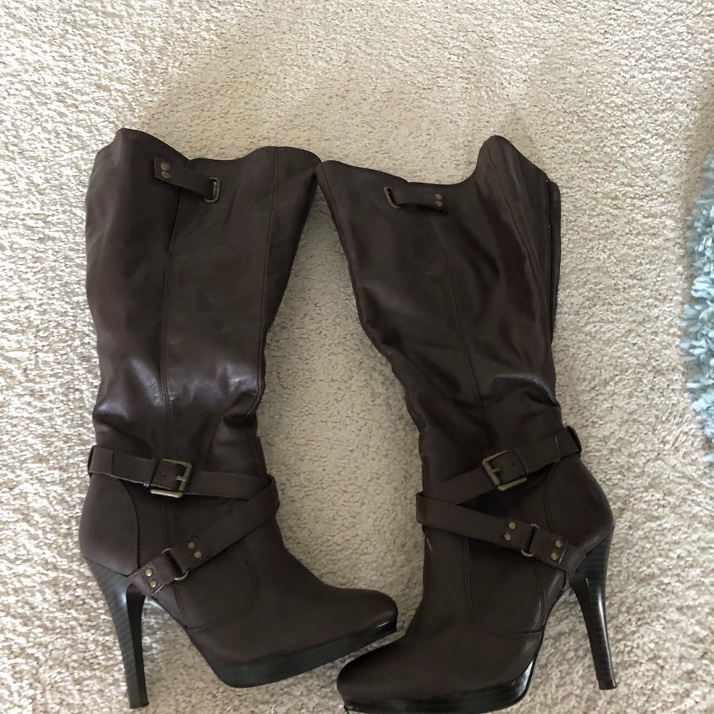 Tall brown stiletto boots forever 21 size 6